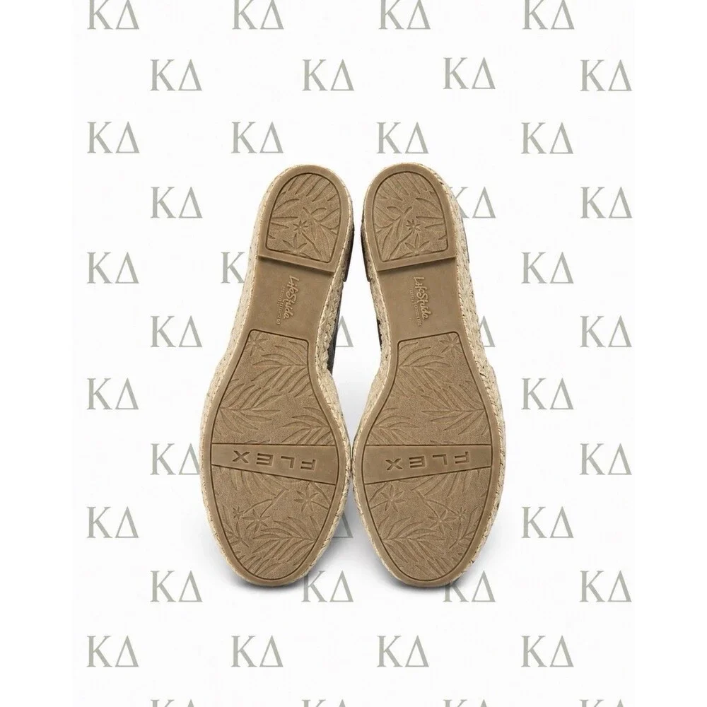Lifestride Tess Wedge In Taupe Canvas Size 11M New In Box